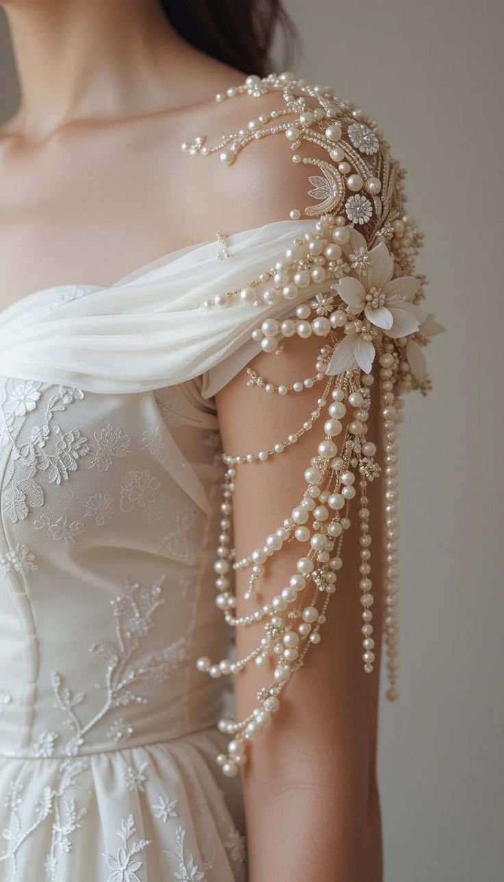 Vestidos de Noivas Com Ombros Pérolados