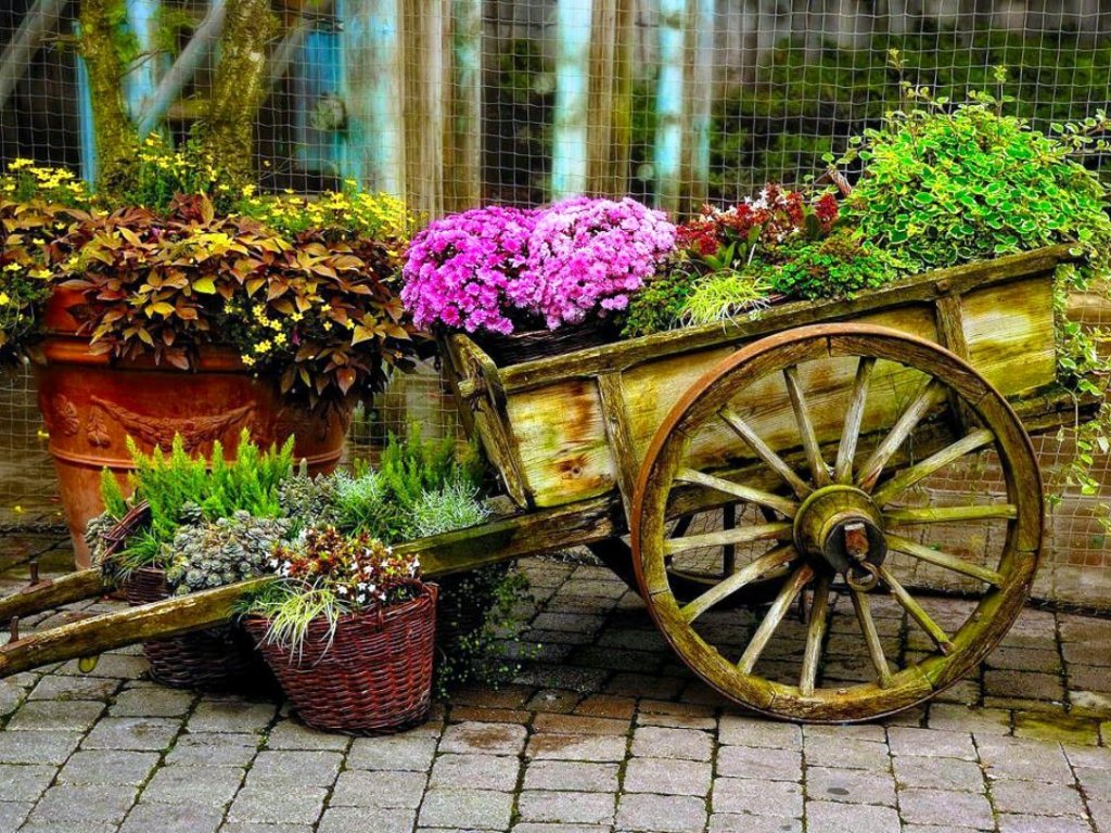 По домам телега. Клумба телега с цветами. Телега для декора сада. Старая телега с цветами. Телега для цветов.