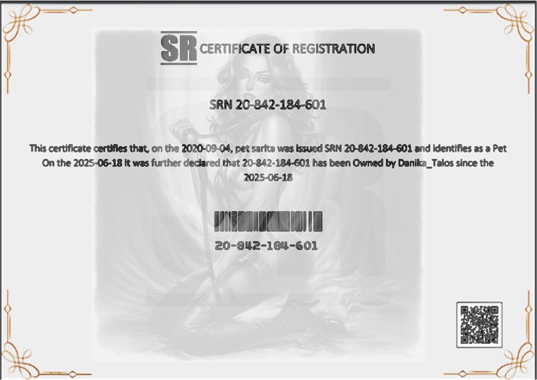 Pet Sarira registration card