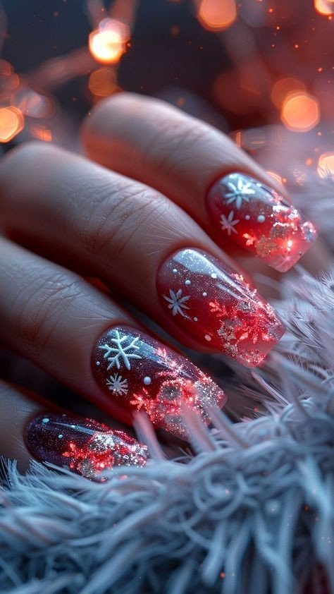 Unhas Com Espirito de Natal