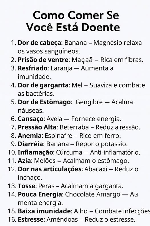 O Que Comer Quando Se Sente Doente
